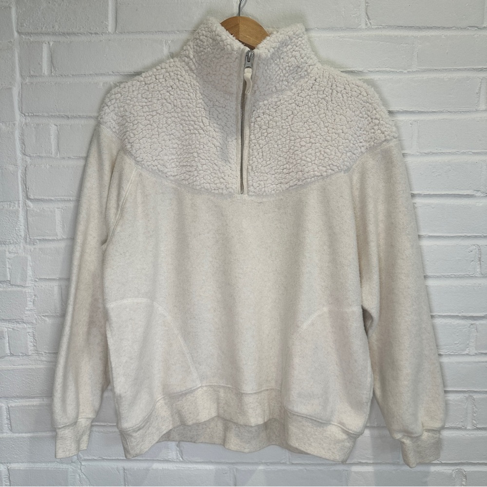 Aerie Hometown Holiday Quarter Zip Fleece Sherpa Sweatshirt Womens Size XXS - Picture 6 of 12